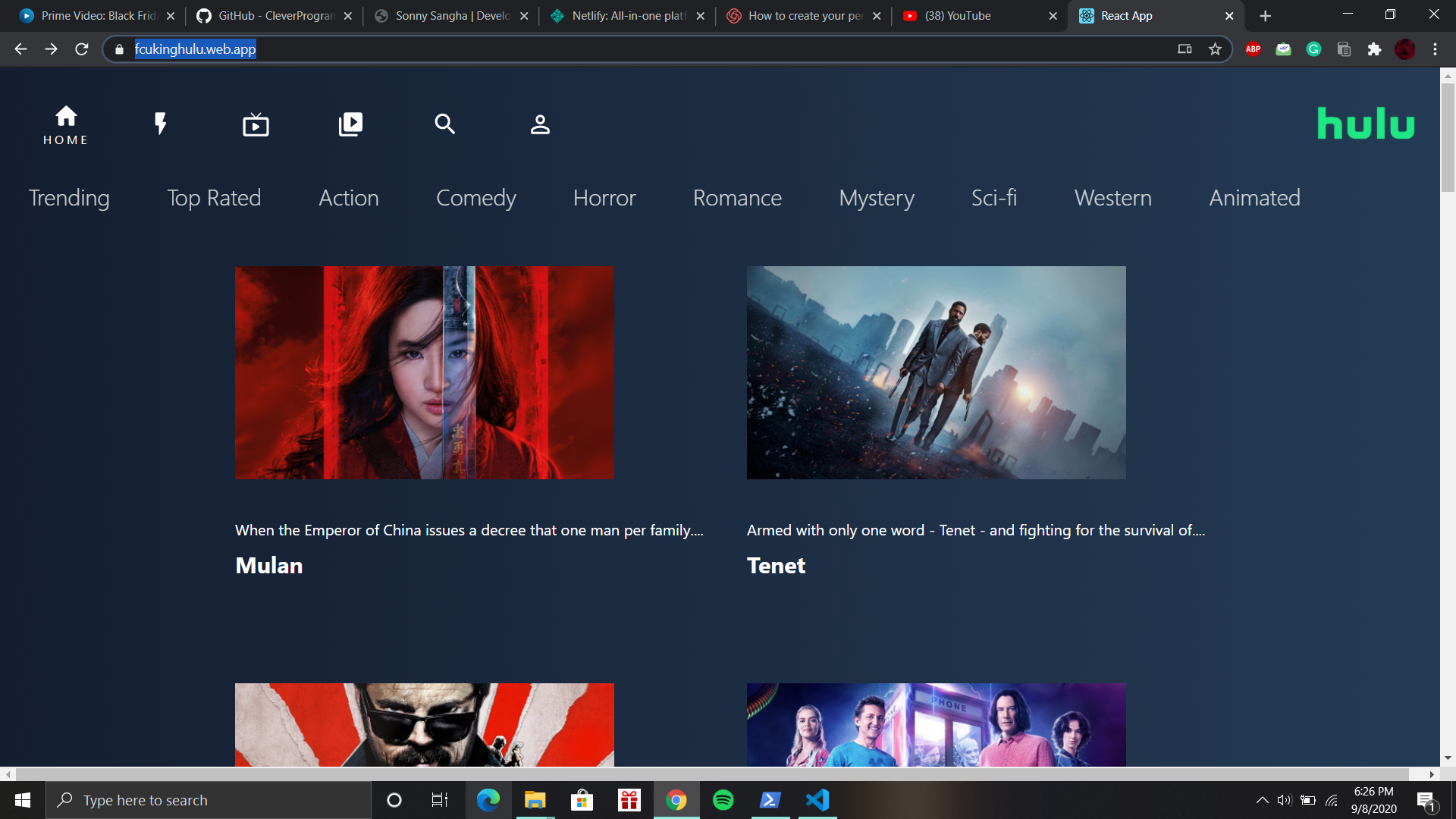 HULU Clone with React